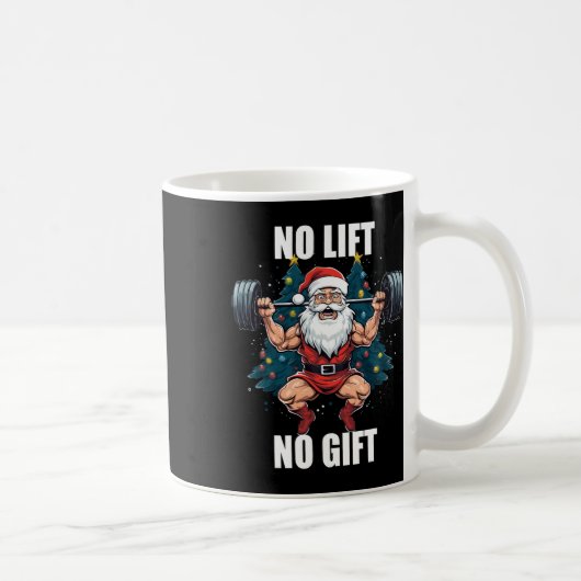 No Lift No Gift Santa Claus Christmas Gym Bodybuil コーヒーマグカップ (右)
