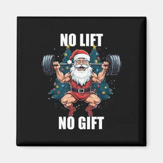 No Lift No Gift Santa Claus Christmas Gym Bodybuil マグネット