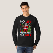 No Lift No Present Xmas Santa Weightlifter Workout Tシャツ (正面フル)