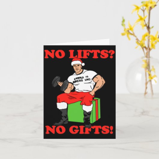 No Lifts No Arnold Schwarzenegger Christma  カード (黄色い花)