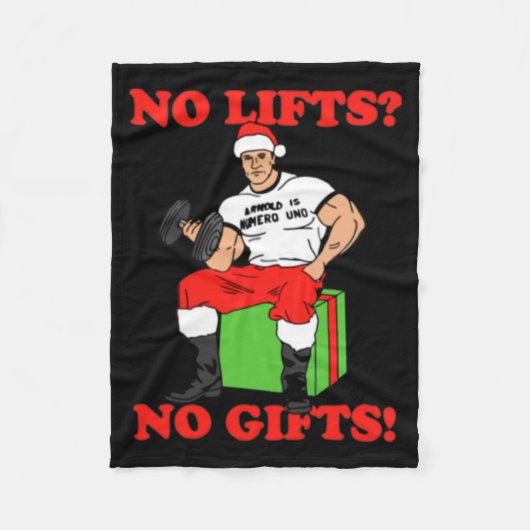 No Lifts No Arnold Schwarzenegger Christma  フリースブランケット (正面)