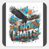 No Limits Eagle グラフィックTシャツ | モチベーション スクエアシール (正面)