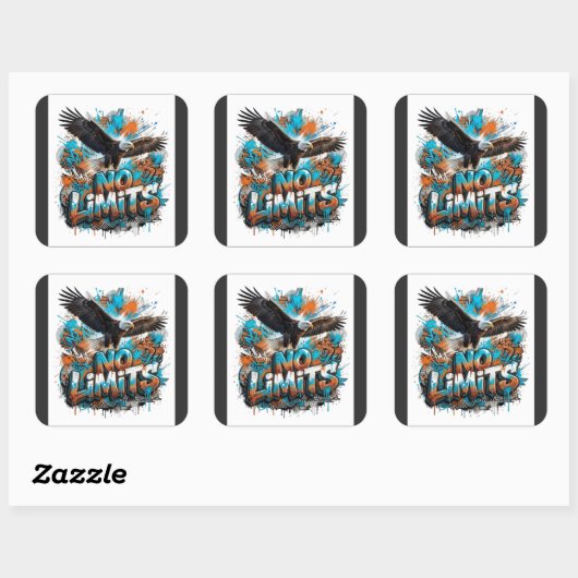 No Limits Eagle グラフィックTシャツ | モチベーション スクエアシール (シート)