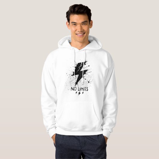 No Limits Hoodie – Bold Motivational Statement Des パーカ (正面フル)