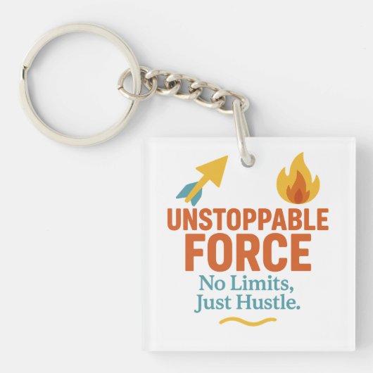 No Limits, Just Hustle | Motivational Acrylic Keyc キーホルダー (正面)