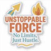 No Limits, Just Hustle Motivational Vinyl Sticker シール (正面)
