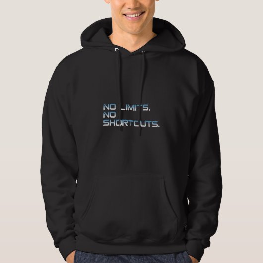 No Limits No Shortcuts Blue Gradient Motivation パーカ (正面)