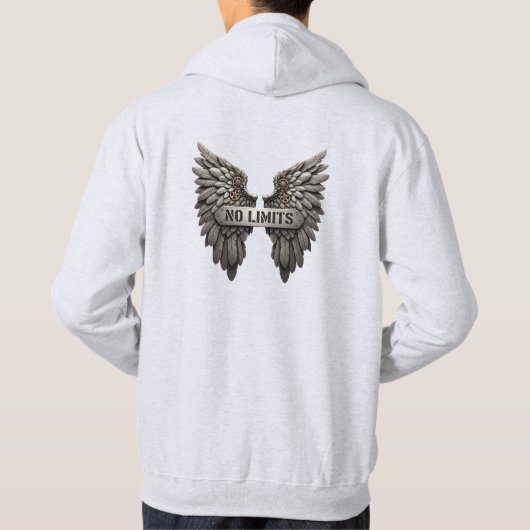 No Limits T‑Shirt with Metallic Wings Design パーカ (裏面)
