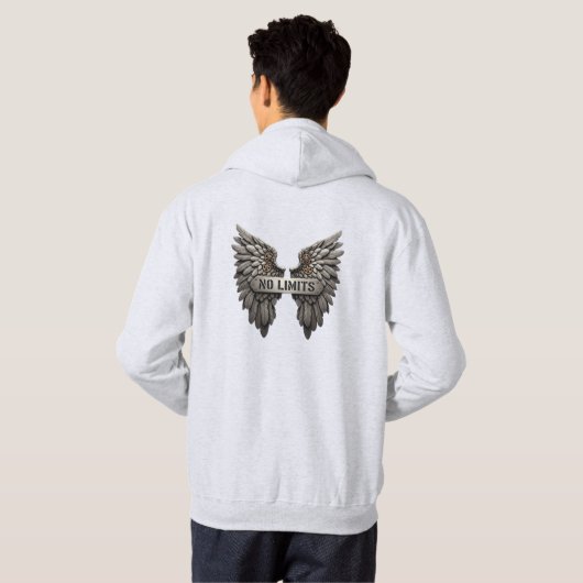 No Limits T‑Shirt with Metallic Wings Design パーカ (裏面フル)