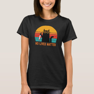 No Lives - Funny Halloween Catステッカー Tシャツ