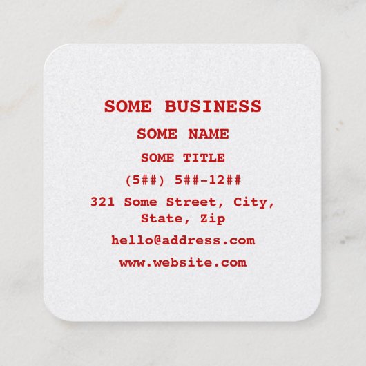 No Love For Smoking Sign スクエア名刺 (裏面)