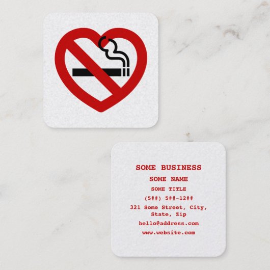 No Love For Smoking Sign スクエア名刺 (正面/裏面)