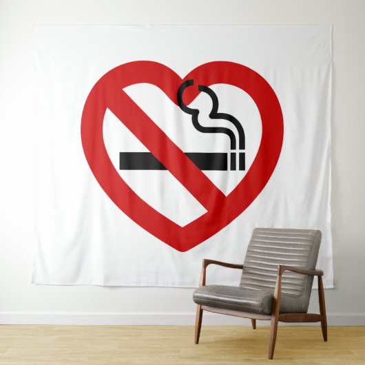 No Love For Smoking Sign タペストリー (インサイチュ(横))
