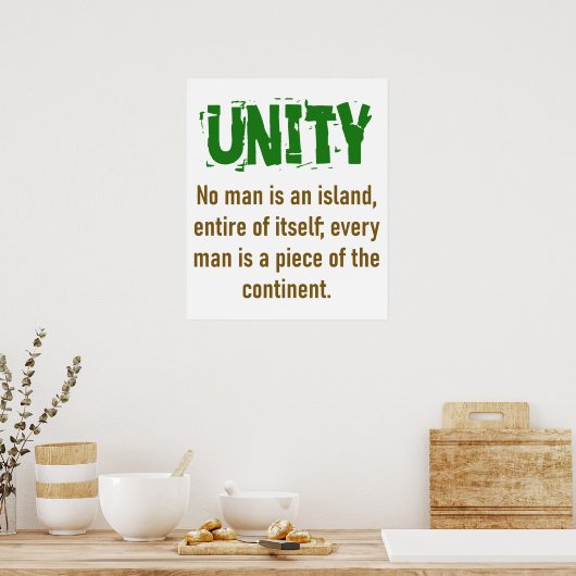 No Man Is An Island - Unity引用文 ポスター (キッチン)