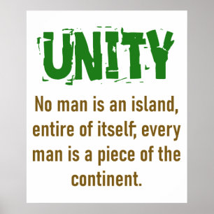 No Man Is An Island - Unity引用文 ポスター