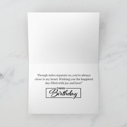 No Matter the Distance Birthday  カード (内部)