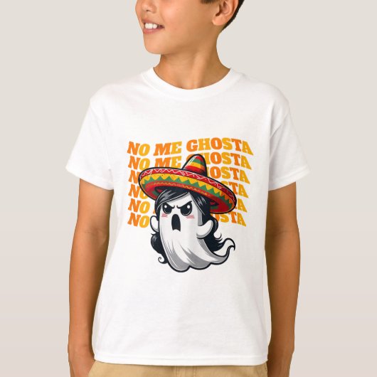 No Me Ghostaメキシコおもしろいンハロウィーン幽霊女性2 Tシャツ (正面)