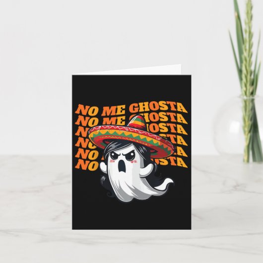 No Me Ghostaメキシコおもしろいンハロウィーン幽霊女性 カード (正面)