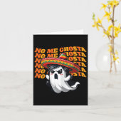 No Me Ghostaメキシコおもしろいンハロウィーン幽霊女性 カード (黄色い花)