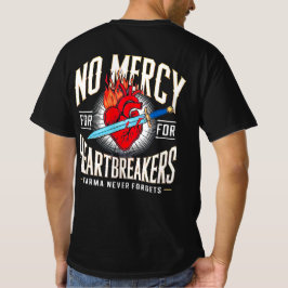 No Mercy for Heartbreakers - はっきりしたヴィンテージ入れ Tシャツ