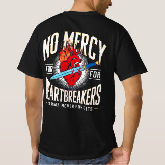 No Mercy for Heartbreakers - はっきりしたヴィンテージ入れ Tシャツ