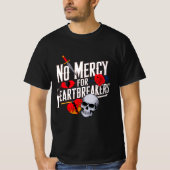 No Mercy for Heartbreakers - はっきりしたヴィンテージ入れ Tシャツ (正面)