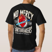 No Mercy for Heartbreakers - はっきりしたヴィンテージ入れ Tシャツ (裏面)