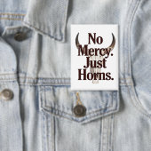 No Mercy Just Horns Longhorn Skull Brutal Bull 缶バッジ (インサイチュ)