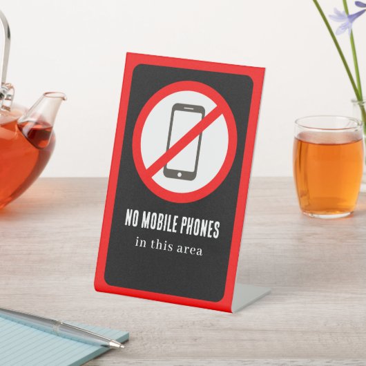 No Mobile Phones 台座サイン (インサイチュ)