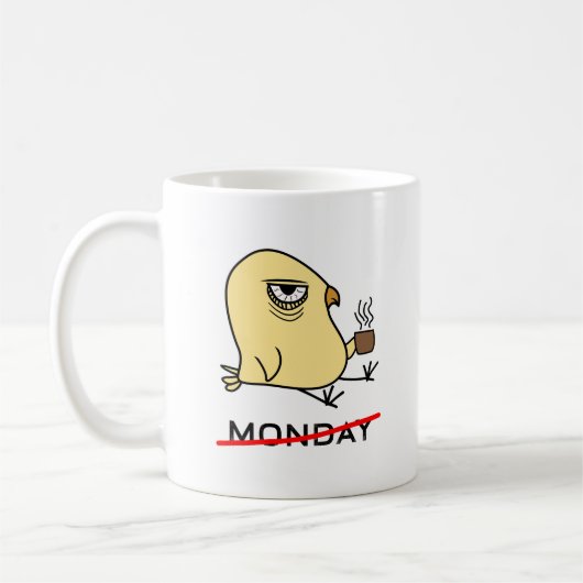 No Monday Early Bird Coffee Lover鳥類学者 コーヒーマグカップ (左)
