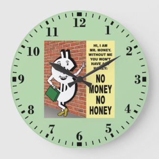 No Money No Honey ラージ壁時計