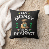 No Money, No Respect"グラフィックTシャツ クッション (ブランケット)