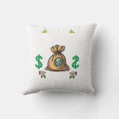 No Money, No Respect"グラフィックTシャツ クッション (裏面)