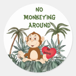 No Monkeyingのまわりにクラシック Roundステッカー ラウンドシール
