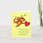 No Monkeying のまわりに Valentineのカード シーズンカード (正面)
