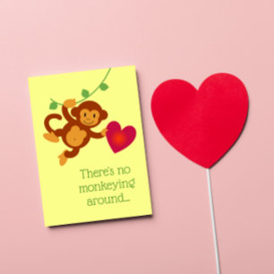 No Monkeying のまわりに Valentineのカード シーズンカード
