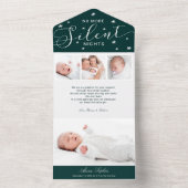 No More 静か Nights 4写真誕生のお知らせ オールインワン招待状 (内側)