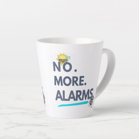 💤 No. More. Alarms. カフェラテマグ (右アングル)