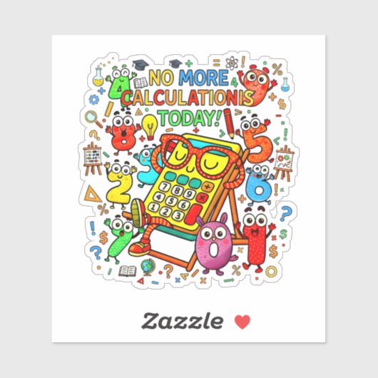 No More Calculations Funny Math Sticker シール (シート)