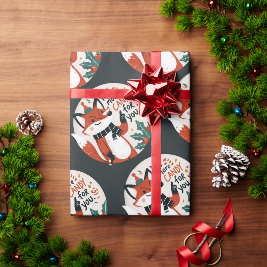 No more candy for you Christmas Fox ラッピングペーパー (クリスマスギフト)