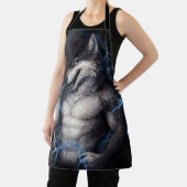 No More Mr Nice Guy Funny Alpha Wolf Meme Brainrot エプロン (インサイチュ)