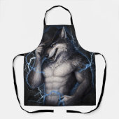 No More Mr Nice Guy Funny Alpha Wolf Meme Brainrot エプロン (正面)