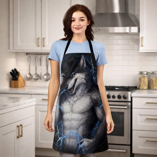 No More Mr Nice Guy Funny Alpha Wolf Meme Brainrot エプロン