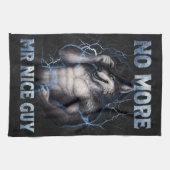 No More Mr Nice Guy Funny Alpha Wolf Meme Brainrot キッチンタオル (横)