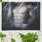 No More Mr Nice Guy Funny Alpha Wolf Meme Brainrot キッチンタオル (折り畳み)