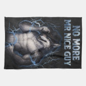 No More Mr Nice Guy Funny Alpha Wolf Meme Brainrot キッチンタオル (横)