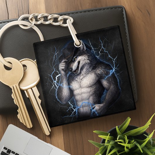 No More Mr Nice Guy Funny Alpha Wolf Meme Brainrot キーホルダー