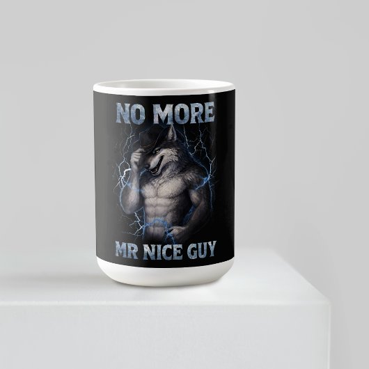 No More Mr Nice Guy Funny Alpha Wolf Meme Brainrot コーヒーマグカップ