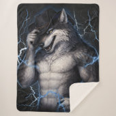 No More Mr Nice Guy Funny Alpha Wolf Meme Brainrot シェルパブランケット (正面)