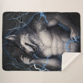 No More Mr Nice Guy Funny Alpha Wolf Meme Brainrot シェルパブランケット (正面(横))